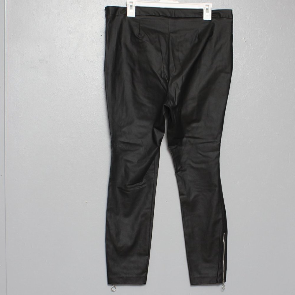 Nine West vegan leather ankle zip pull on legging pants - Picture 3 of 8